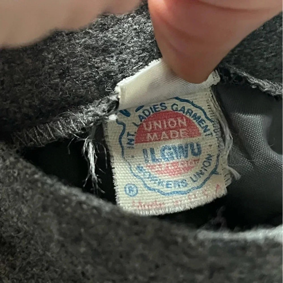 Vintage wool gray midi skirt pleated high rise 28 - Picture 4 of 13